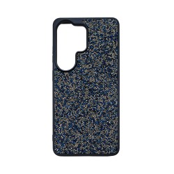 Capa de Silicone Dura de Designer com Cristais de Diamante para Samsung Galaxy S26 Ultra Azul